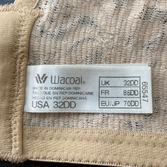 Wacoal 65547 Nude Colored Halo Lace Unloaded Underwire Bra. Size 32DD. - Picture 9 of 15